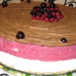 Tort mousse ciocolata alba si fructe padure