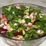 Salata de andive, sfecla rosie si spanac